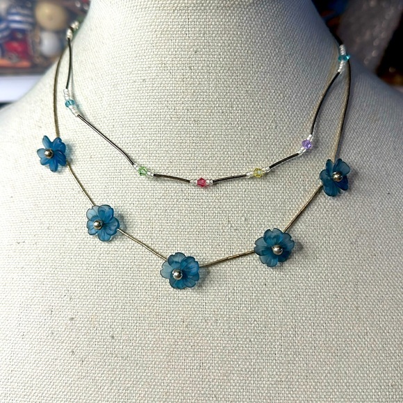 Jewelry - Y2k Sterling Silver Glass & Crystal Necklaces Jewelry Lot